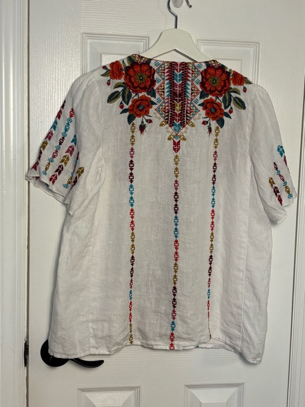 NWT Johnny Was Ornella Flutter Sleeve Blouse 100% Linen - Picture 3 of 7